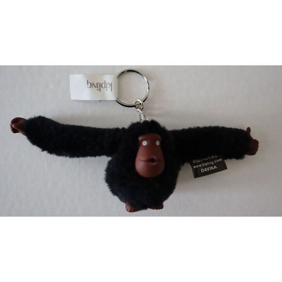 Kipling 0523-001 Davina Small Black Monkey Key Chain - Picture 1 of 3
